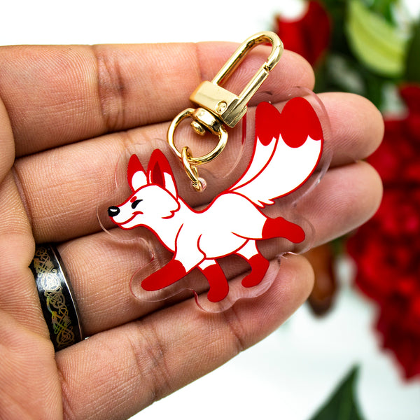 Steppy Kitsune Acrylic Keychain The Vixen's Brush