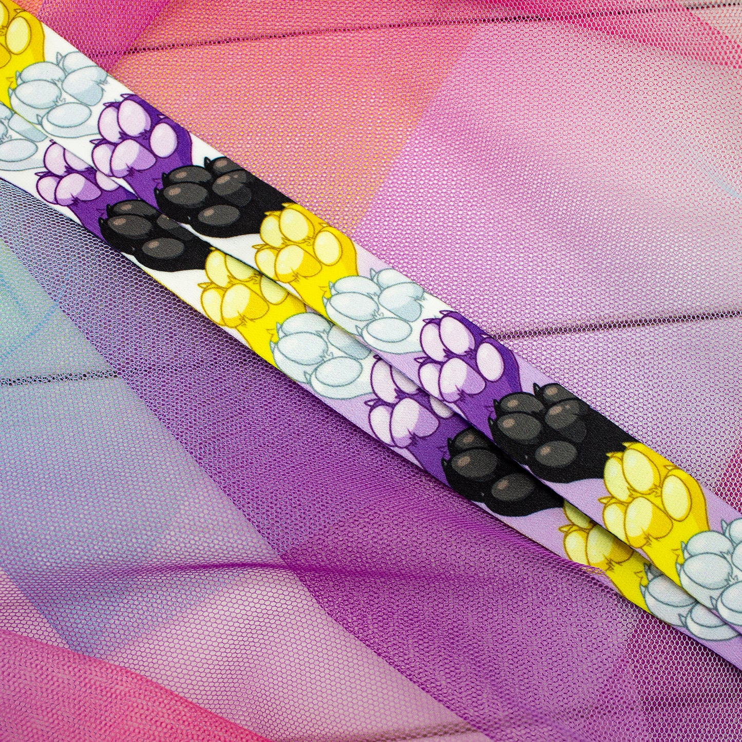 Nonbinary Flag Pride Paw Lanyard