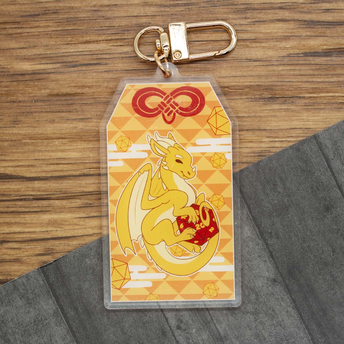 Dice Dragon Victory Omamori Acrylic Charm