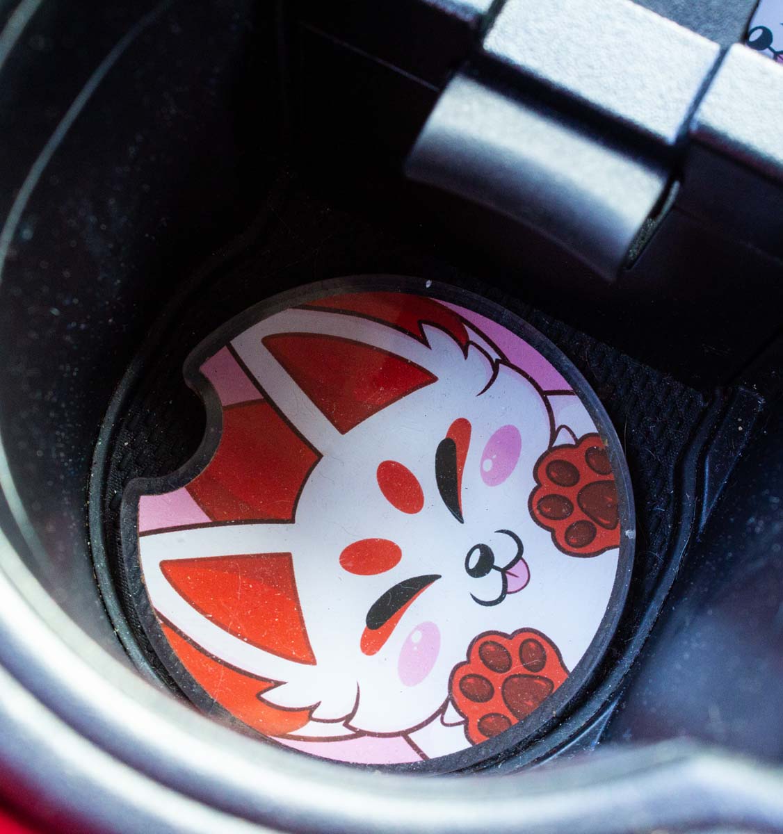 Cute Acrylic Furry Kitsune Car Coasters
