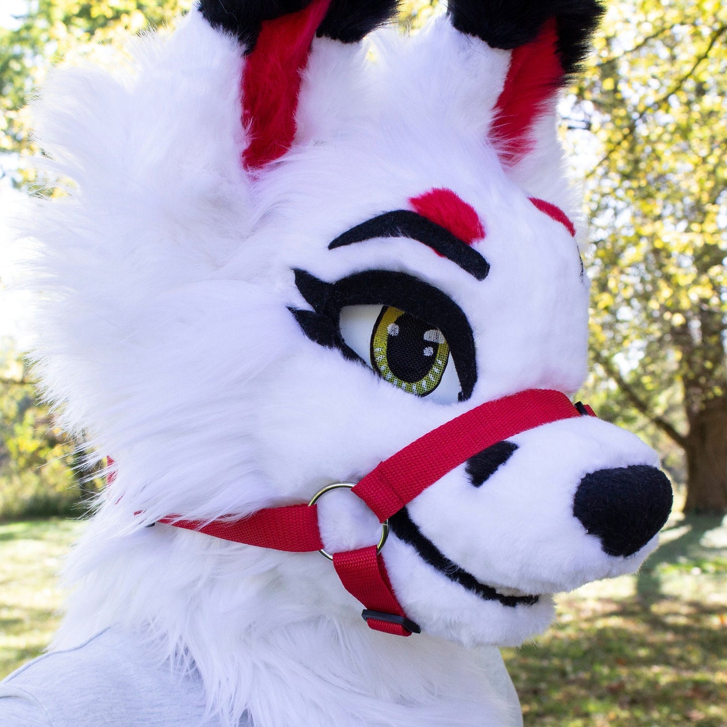 Red Nylon Fursuit Head Muzzle