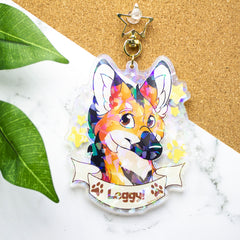 Maned Wolf "Leggy" Acrylic Keychain Badge