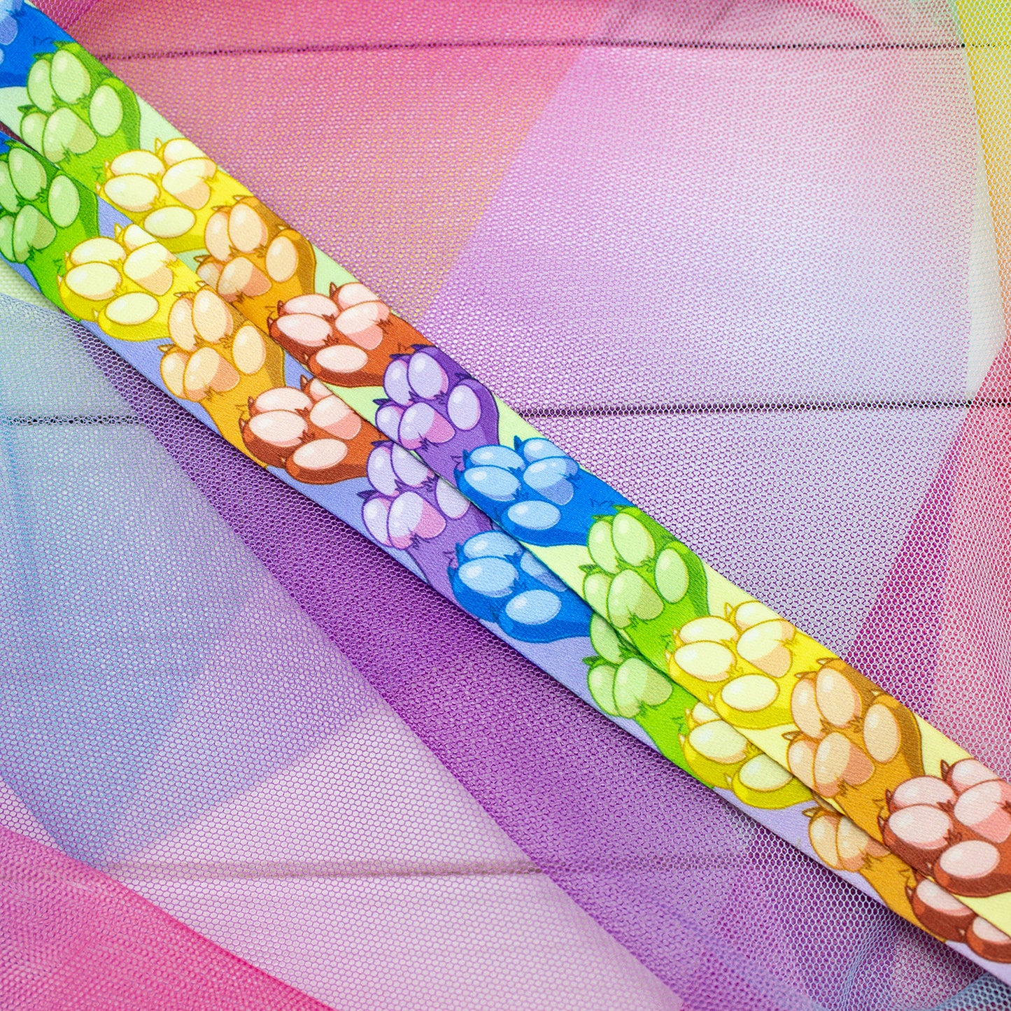 Rainbow Pride Paw Lanyard