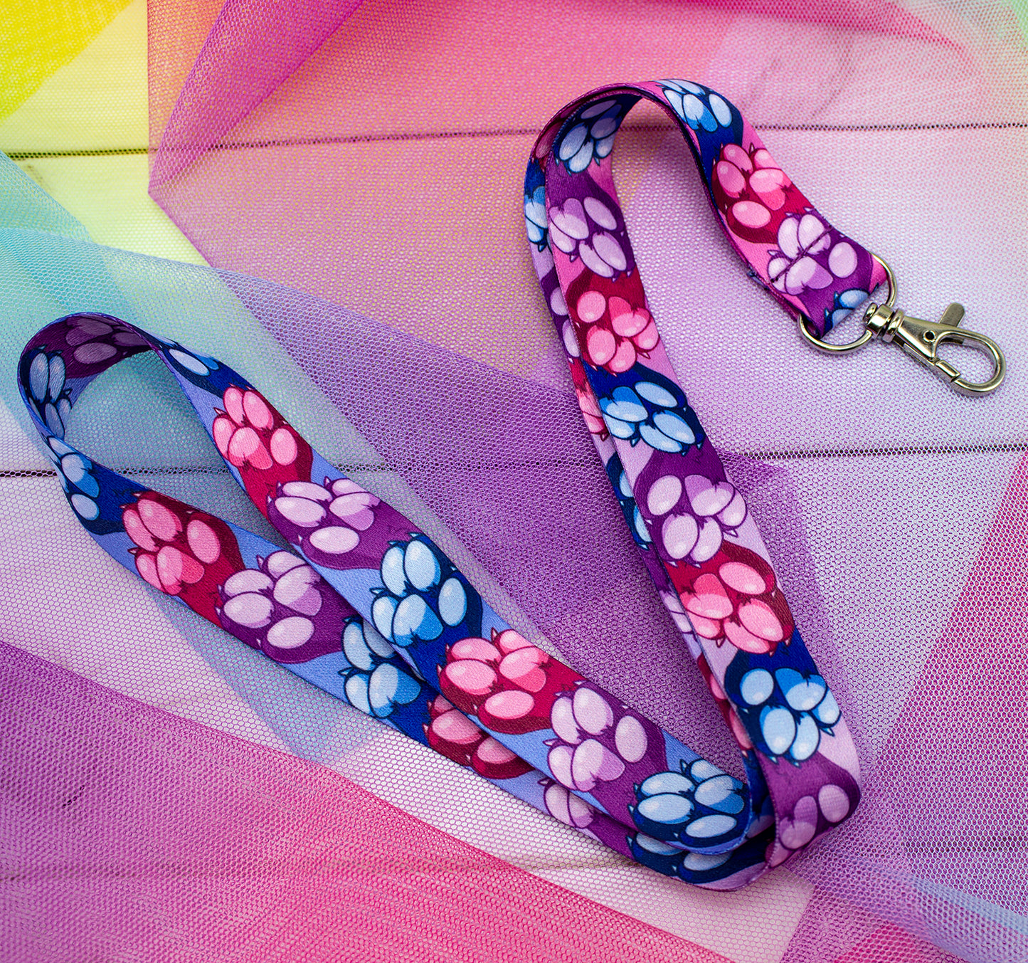 Bisexual Flag Pride Paw Lanyard