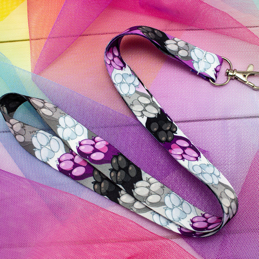 Asexual Flag Pride Paw Lanyard