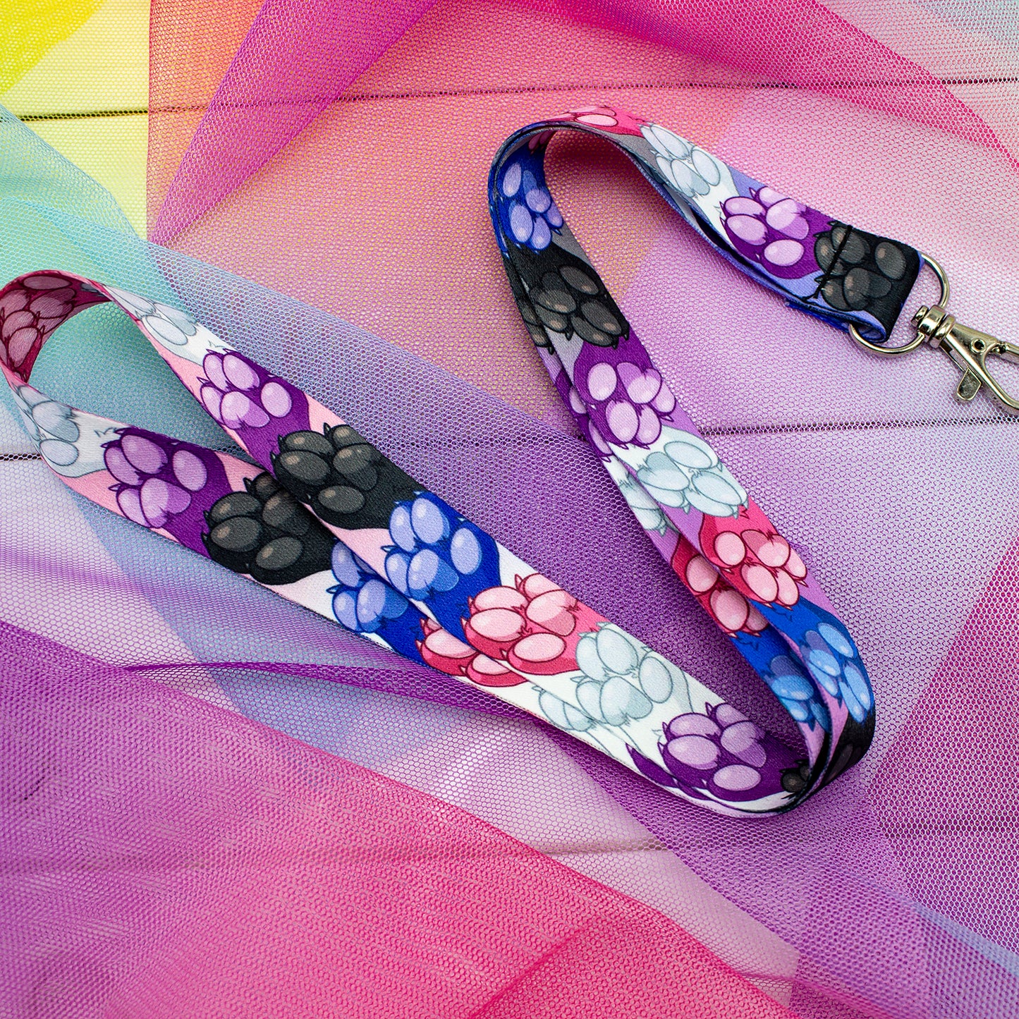 Genderfluid Flag Pride Paw Lanyard