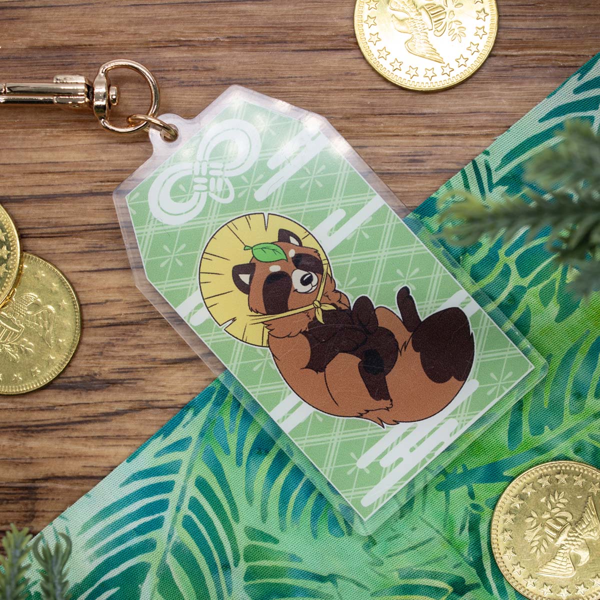 Tanuki Prosperity Omamori Acrylic Charm