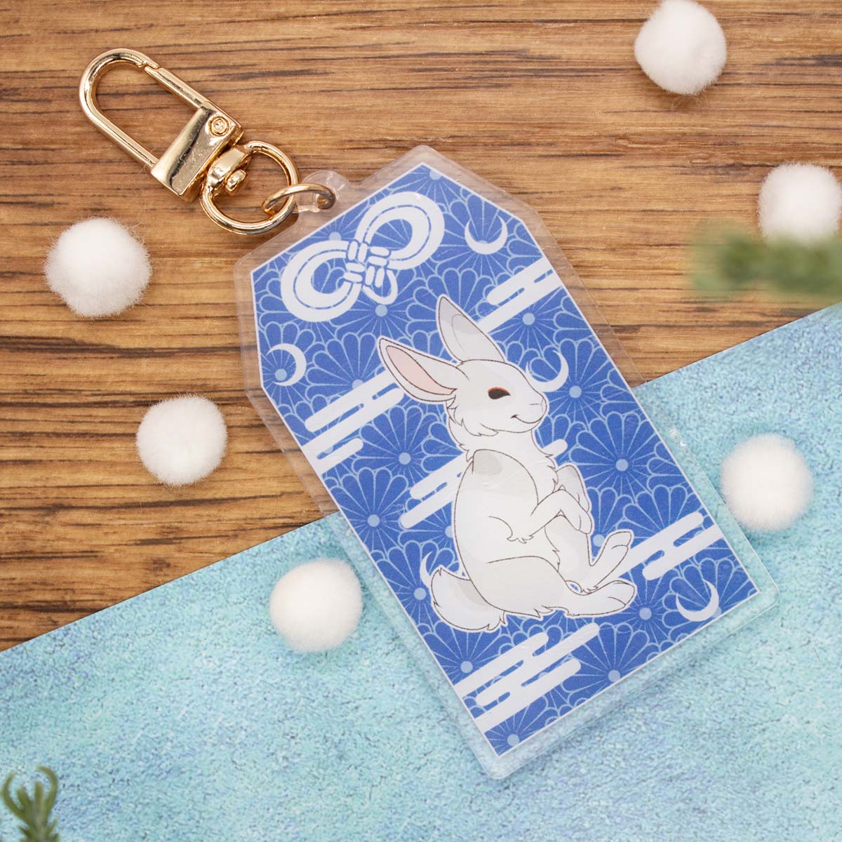 Tsuki No Usagi (Moon Rabbit) Good Health Omamori Acrylic Charm