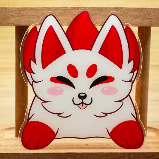 Cute Acrylic Kitsune Coaster