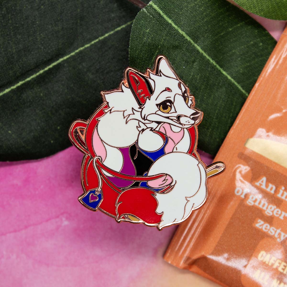 Fursona Pins LGBTea Pin: Genderfluid Kitsune