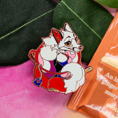 Fursona Pins LGBTea Pin: Genderfluid Kitsune