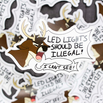 Deer in LED Headlights Sticker