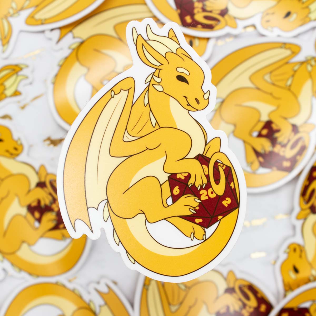 Midas the Dice Dragon Vinyl Sticker