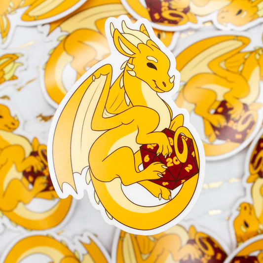 Midas the Dice Dragon Vinyl Sticker