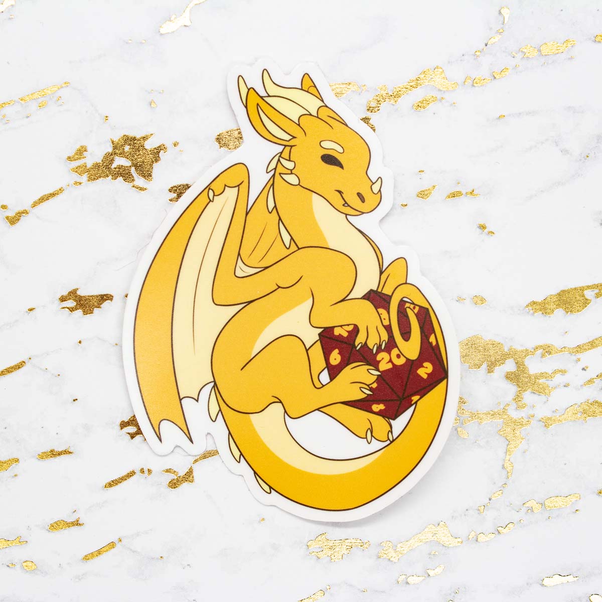 Mdas Sticker Midas the Dice Dragon Vinyl Sticker – The Vixen's Brush