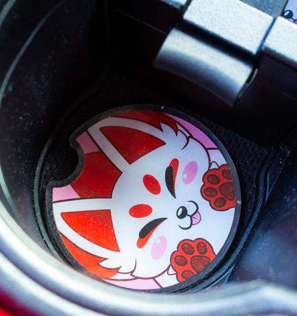Cute Acrylic Furry Kitsune Car Coasters