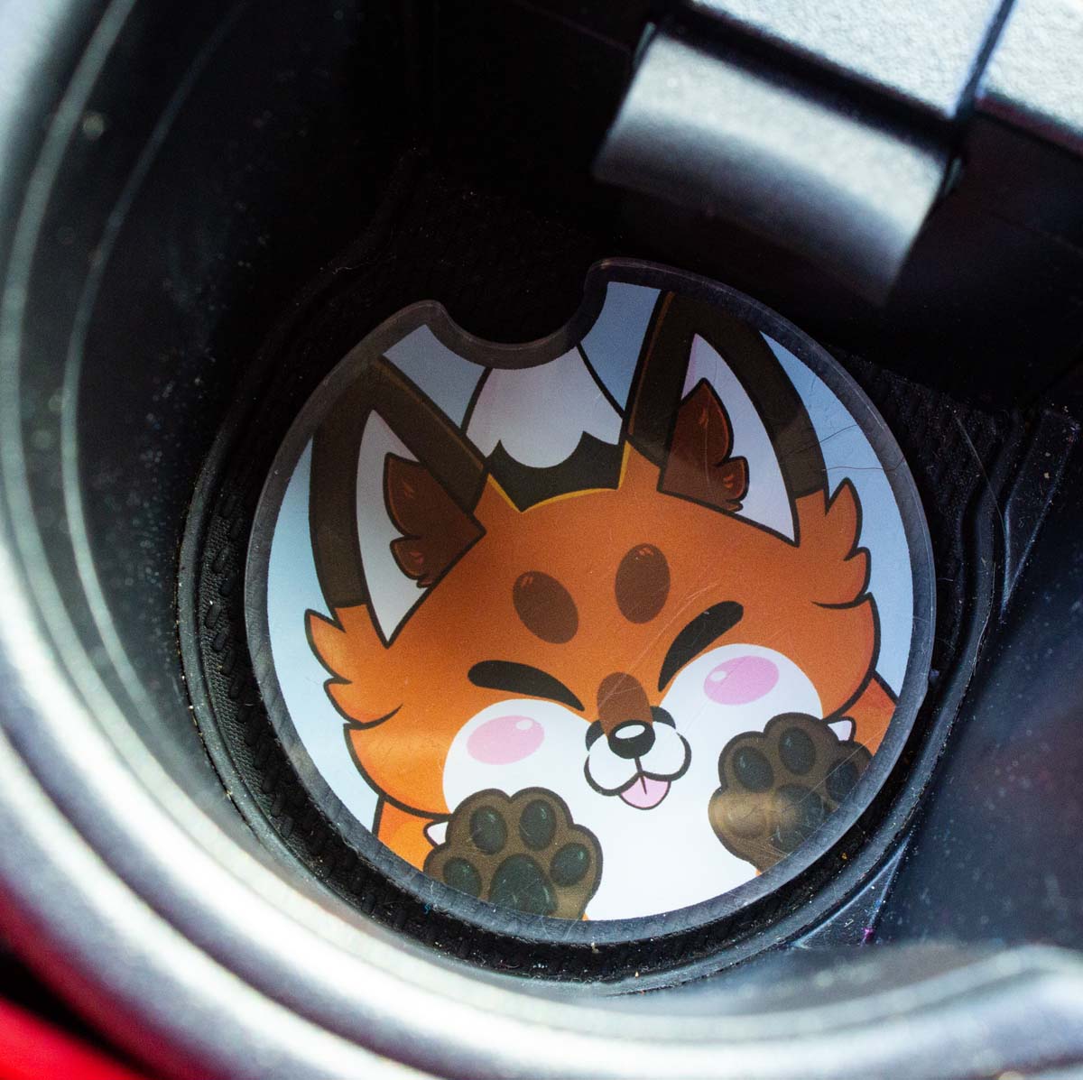 Cute Acrylic Furry Fox Car Coasters