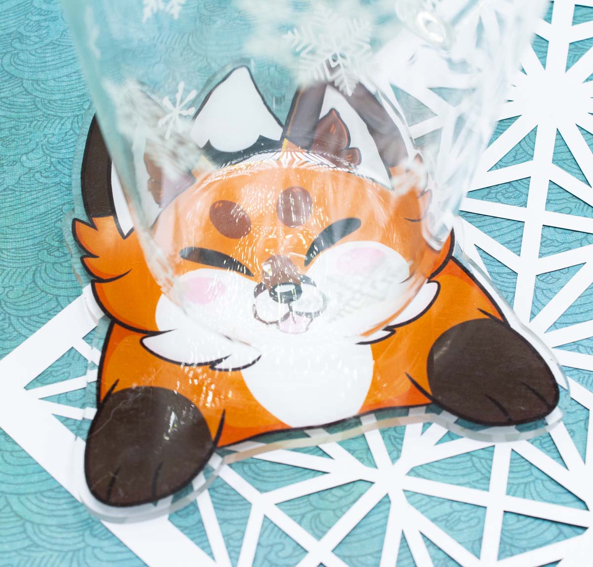 Cute Acrylic Red Fox Coaster