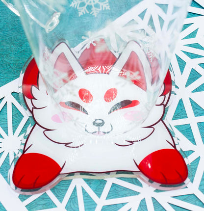 Cute Acrylic Kitsune Coaster