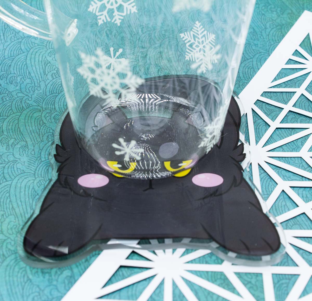 Cute Acrylic Black Cat Coaster