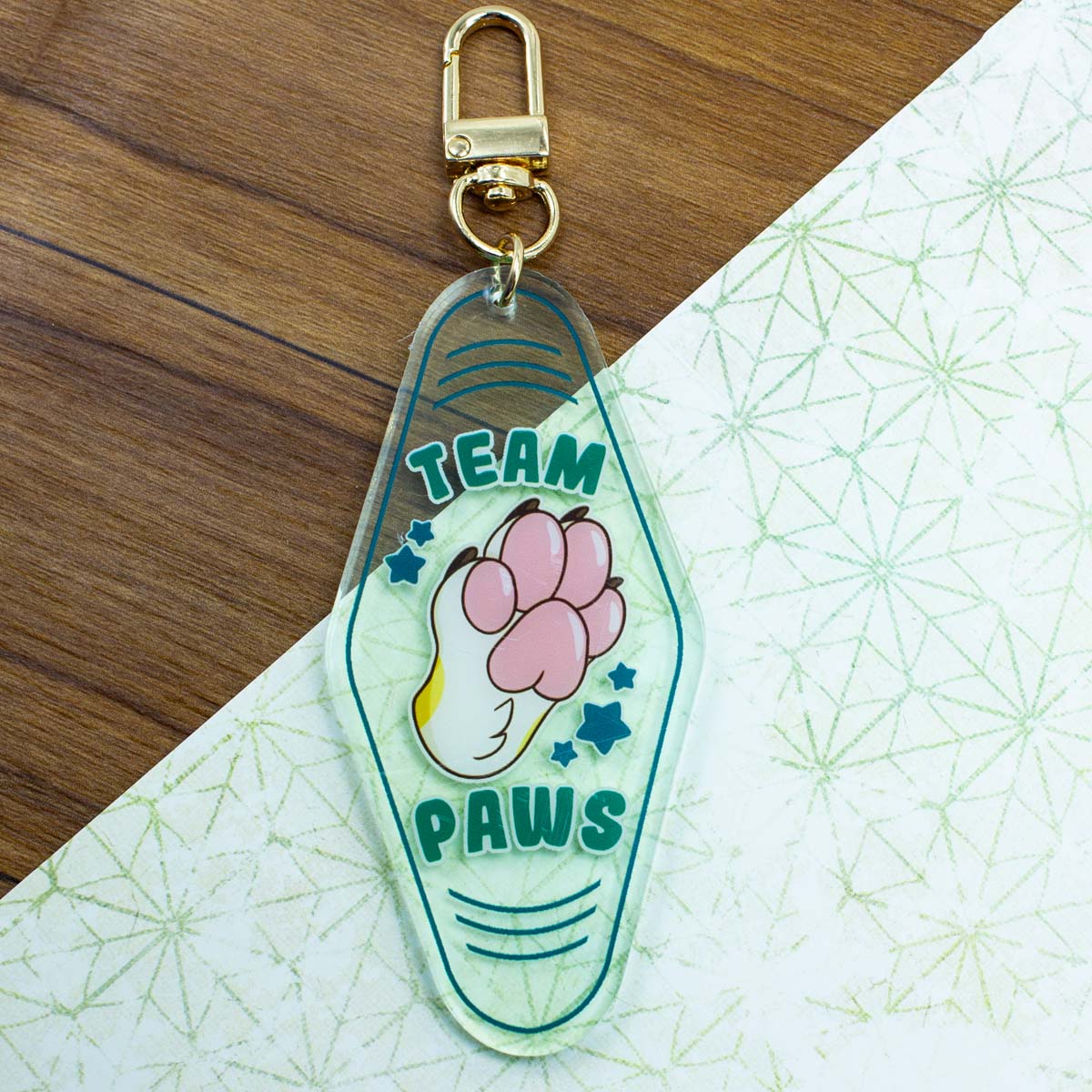 Team Paws Acrylic Motel Keychain