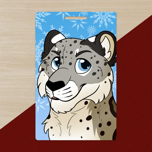 Snow Leopard PVC Luggage Tag