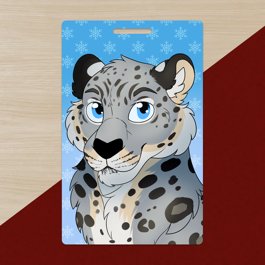 Snow Leopard PVC Luggage Tag