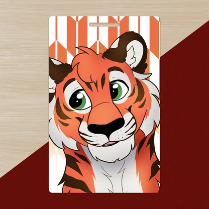 Orange Tiger PVC Luggage Tag