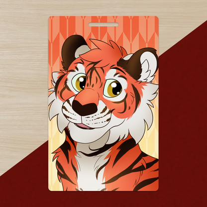 Orange Tiger PVC Luggage Tag