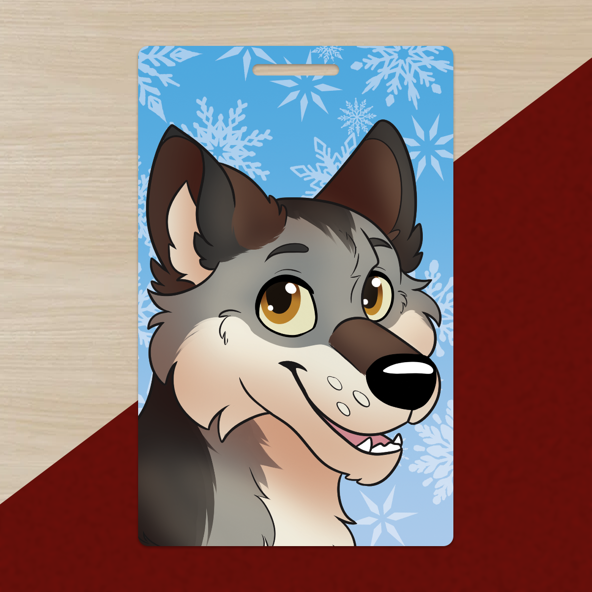 Gray Wolf PVC Luggage Tag