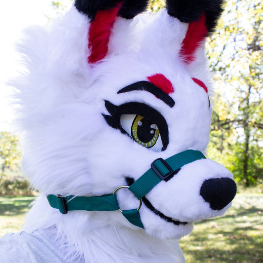 Emerald  Green Nylon Fursuit Head Muzzle