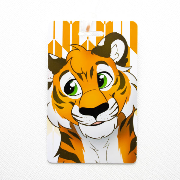 Orange Tiger PVC Luggage Tag