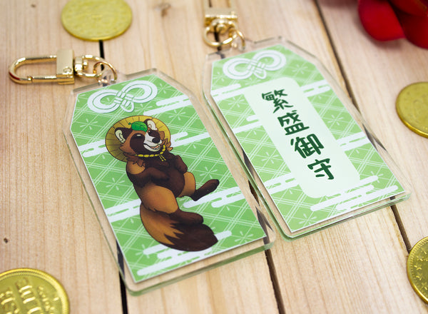 Tanuki Prosperity Omamori Acrylic Charm