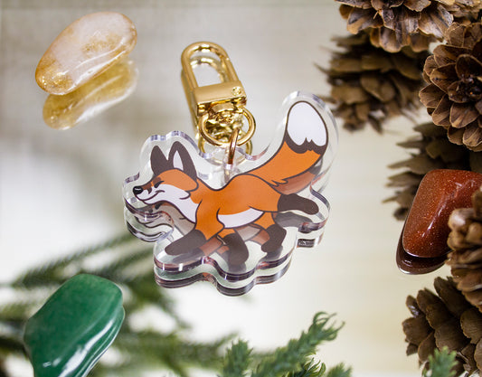 Steppy Red Fox Acrylic Keychain