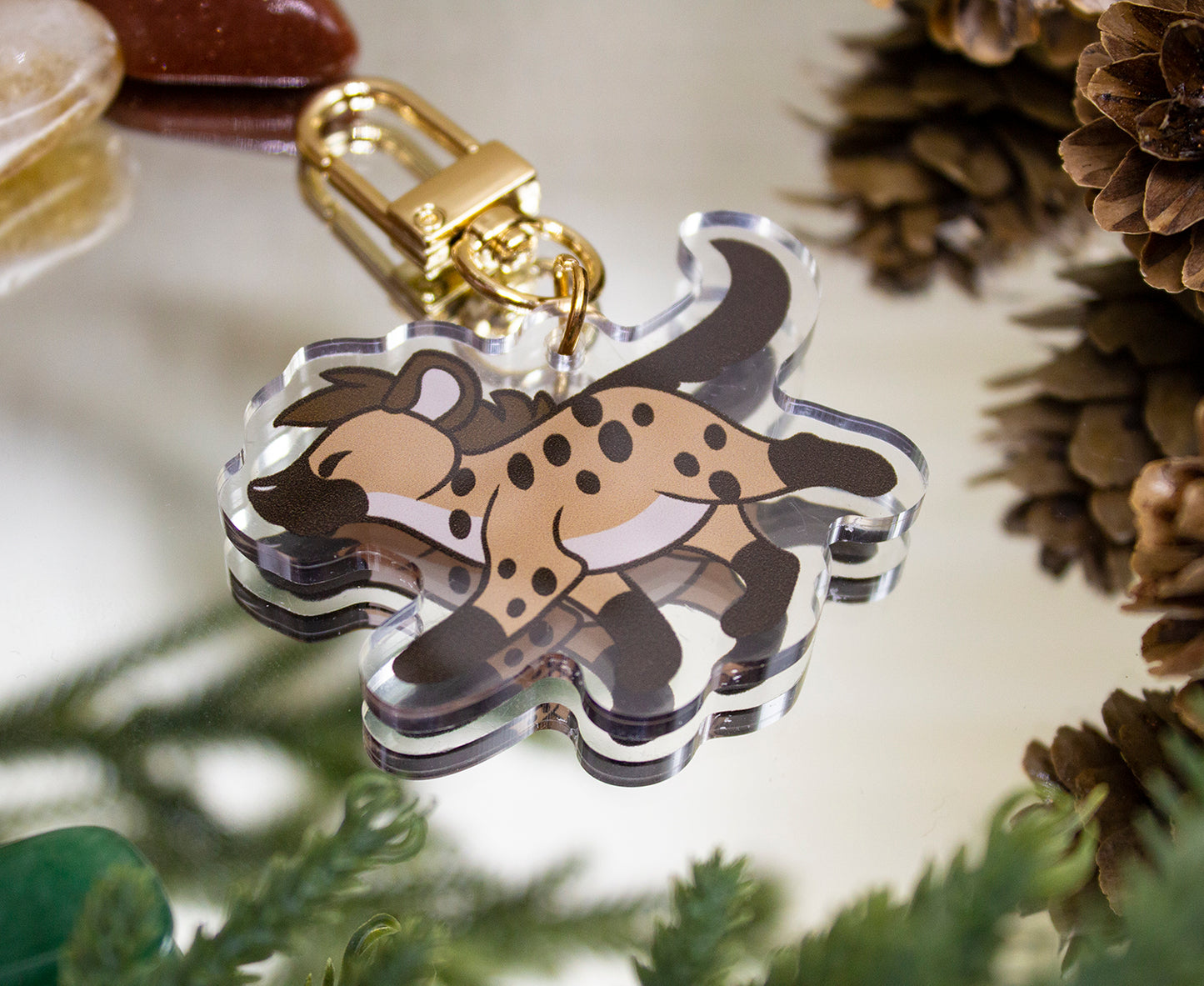 Steppy Spotted Hyena Acrylic Keychain