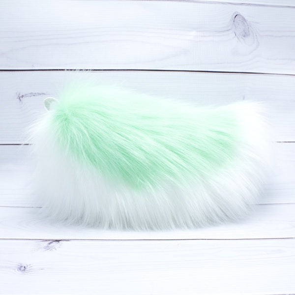 Mint Green and White Nub Tail
