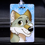 Gray Wolf PVC Luggage Tag